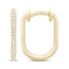 Thumbnail Image 1 of Diamond Oblong Hoop Earrings 1/10 ct tw 10K Yellow Gold