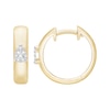 Thumbnail Image 1 of Multi-Diamond Pear Center Hoop Earrings 1/10 ct tw 10K Yellow Gold