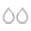 Thumbnail Image 2 of Diamond Teardrop Twist Hoop Earrings 1/3 ct tw 10K White Gold