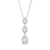 Thumbnail Image 1 of Memories Moments Magic Pear-Shaped Lab-Grown Diamond Drop Three-Stone Necklace 1 ct tw 14K White Gold 18&quot;