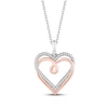 Thumbnail Image 1 of Hallmark Diamonds Looping Hearts Necklace 1/10 ct tw Sterling Silver & 10K Rose Gold 18&quot;