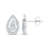 Thumbnail Image 1 of Multi-Diamond Teardrop-Shaped Stud Earrings 1/3 ct tw 10K White Gold