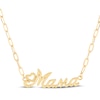 Thumbnail Image 1 of &quot;Mama&quot; with Heart Paperclip Chain Necklace Hollow 10K Yellow Gold 18&quot;