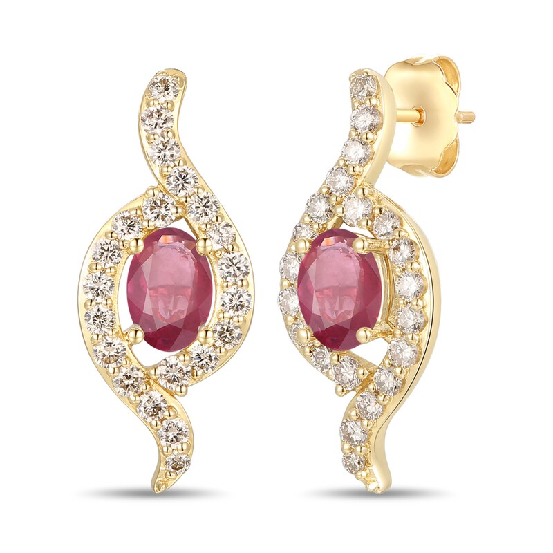 Le Vian Ruby Earrings 3/4 ct tw Diamonds 14K Honey Gold | Kay