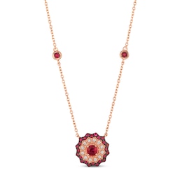 Le Vian Ruby Necklace 1/10 ct tw Diamonds 14K Strawberry Gold 19&quot;