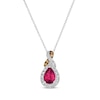 Thumbnail Image 1 of Le Vian Chocolate Twist Pear-Shaped Ruby Necklace 1/5 ct tw Diamonds 14K Vanilla Gold