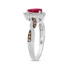 Thumbnail Image 1 of Le Vian Chocolate Twist Pear-Shaped Ruby Ring 1/3 ct tw Diamonds 14K Vanilla Gold