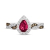 Thumbnail Image 3 of Le Vian Chocolate Twist Pear-Shaped Ruby Ring 1/3 ct tw Diamonds 14K Vanilla Gold