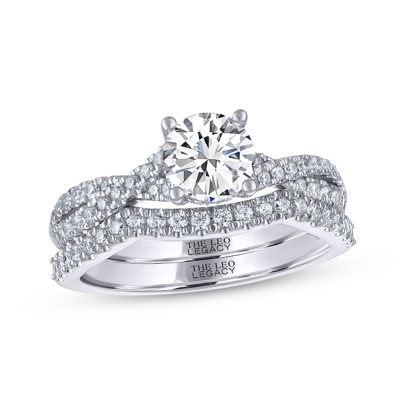 THE LEO Legacy Lab-Created Diamond Round-Cut Bridal Set 1-1/2 ct tw 14K White Gold