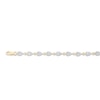 Thumbnail Image 1 of Baguette & Round-Cut Diamond Teardrop Link Bracelet 1 ct tw 10K Yellow Gold 7.5&quot;