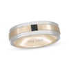 Thumbnail Image 1 of Neil Lane Men's Square-Cut Black Diamond Wedding Band 1/4 ct tw 14K Two-Tone Gold