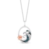 Thumbnail Image 1 of Disney Treasures Lilo & Stitch London Blue Topaz & Diamond Wave Necklace 1/10 ct tw Sterling Silver & 10K Rose Gold 17&quot;