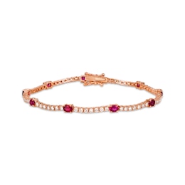 Le Vian Ruby Bracelet 1-5/8 ct tw Diamonds 14K Strawberry Gold 7.15&quot;