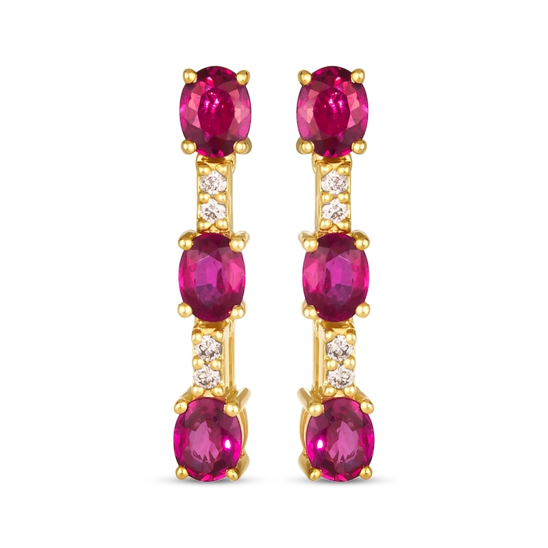 Main Image 2 of Le Vian Ruby Drop Earrings 1/20 ct tw Diamond 14K Honey Gold