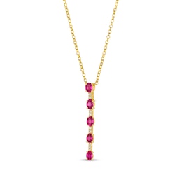 Le Vian Ruby Drop Necklace 1/20 ct tw Diamonds 14K Honey Gold 19&quot;