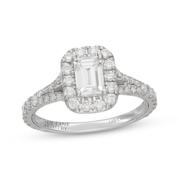 Neil Lane Artistry Emerald-Cut Lab-Grown Diamond Halo Engagement Ring 1-1/2 ct tw 14K White Gold