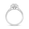 Thumbnail Image 3 of Multi-Diamond Center Oval Halo Engagement Ring 1/2 ct tw 14K White Gold