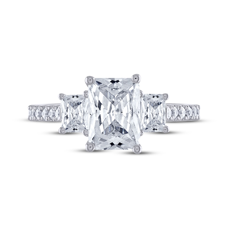 Main Image 3 of THE LEO Legacy Lab-Grown Diamond Emerald-Cut Three-Stone Engagement Ring 2-7/8 ct tw 14K White Gold