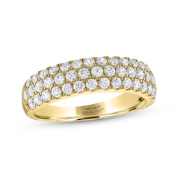 THE LEO Ideal Cut Diamond Three-Row Anniversary Ring 1 ct tw 14K Yellow Gold