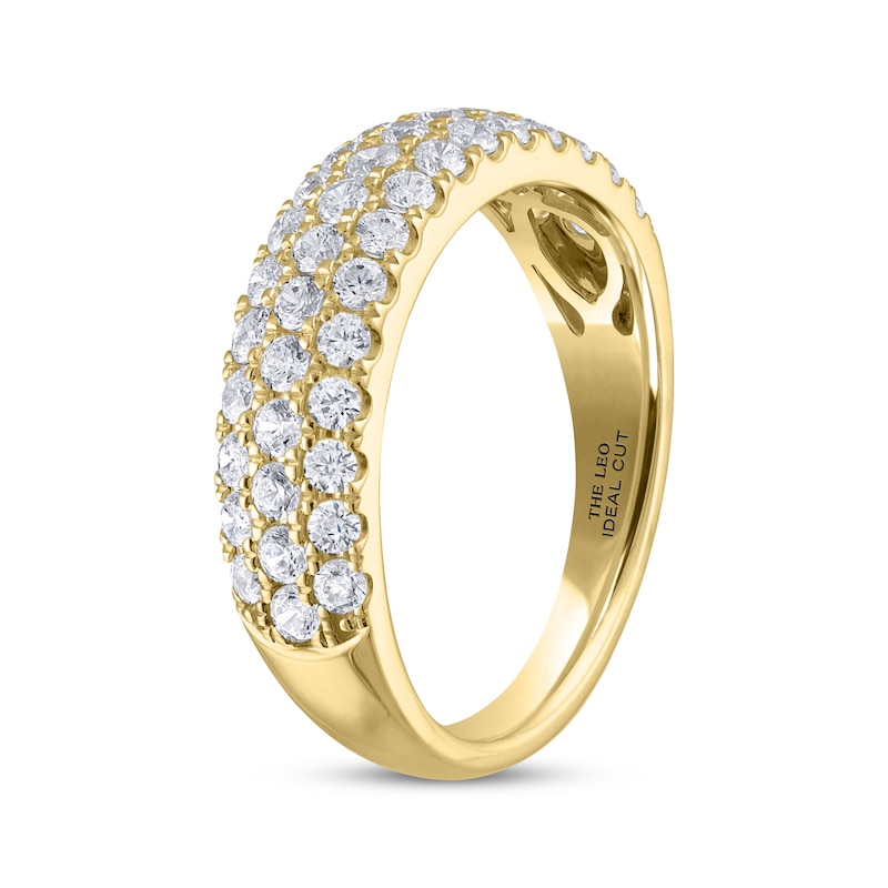 Main Image 2 of THE LEO Ideal Cut Diamond Three-Row Anniversary Ring 1 ct tw 14K Yellow Gold