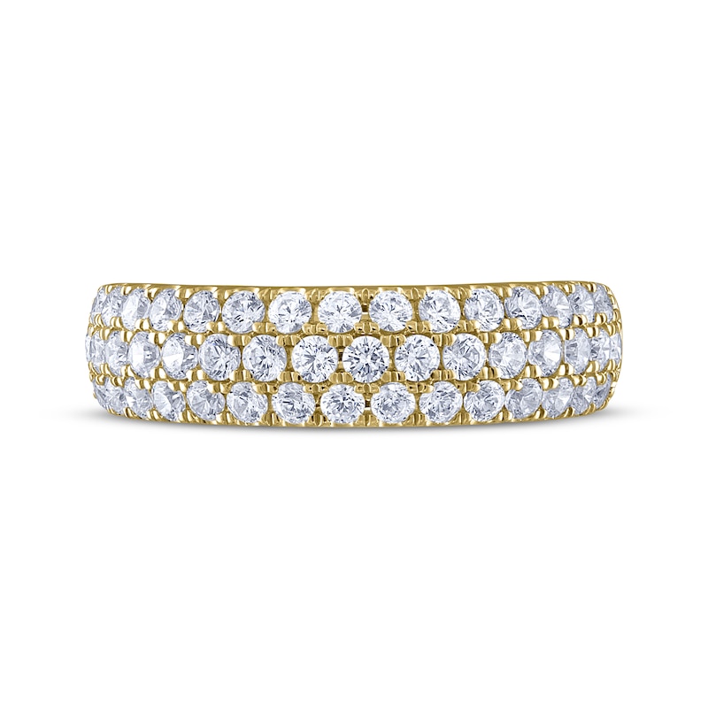 Main Image 3 of THE LEO Ideal Cut Diamond Three-Row Anniversary Ring 1 ct tw 14K Yellow Gold