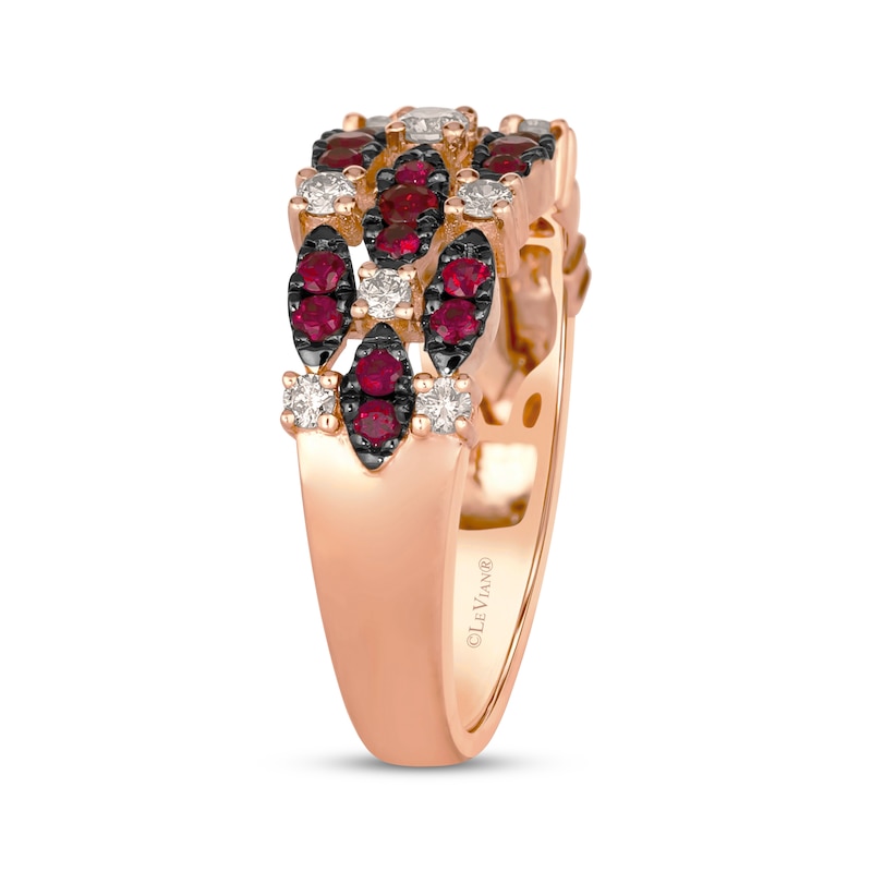 Main Image 2 of Le Vian Venetian Mosaic Ruby Ring 1/3 ct tw Diamonds 14K Strawberry Gold