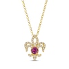 Thumbnail Image 1 of Le Vian Ruby Royalty Fleur-de-Lis Necklace 1/3 ct tw Diamonds 14K Honey Gold 19&quot;