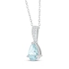 Thumbnail Image 1 of Pear-Shaped Aquamarine & Diamond Necklace 1/20 ct tw 10K White Gold 18"