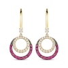 Thumbnail Image 2 of Le Vian Diamond & Ruby Dangle Earrings 3/8 ct tw Diamonds 14K Honey Gold