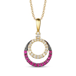 Le Vian Diamond & Ruby Necklace 1/4 ct tw Diamonds 14K Honey Gold 18&quot;