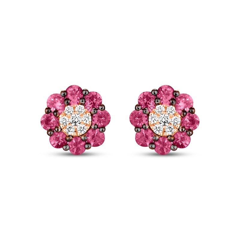 Main Image 2 of Le Vian Diamond & Ruby Stud Earrings 1/10 ct tw Diamonds 14K Strawberry Gold