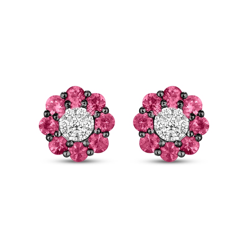 Main Image 2 of Le Vian Diamond & Ruby Stud Earrings 1/10 ct tw Diamonds 14K Vanilla Gold