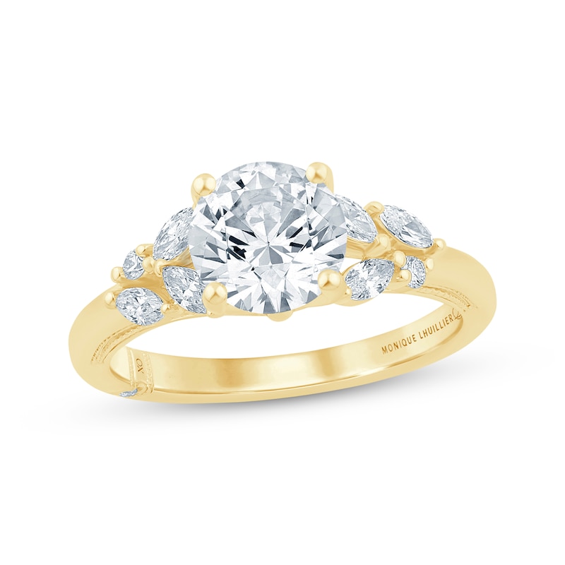 Monique Lhuillier Bliss Round-Cut Lab-Created Diamond Engagement Ring 1-7/8 ct tw 18K Yellow Gold