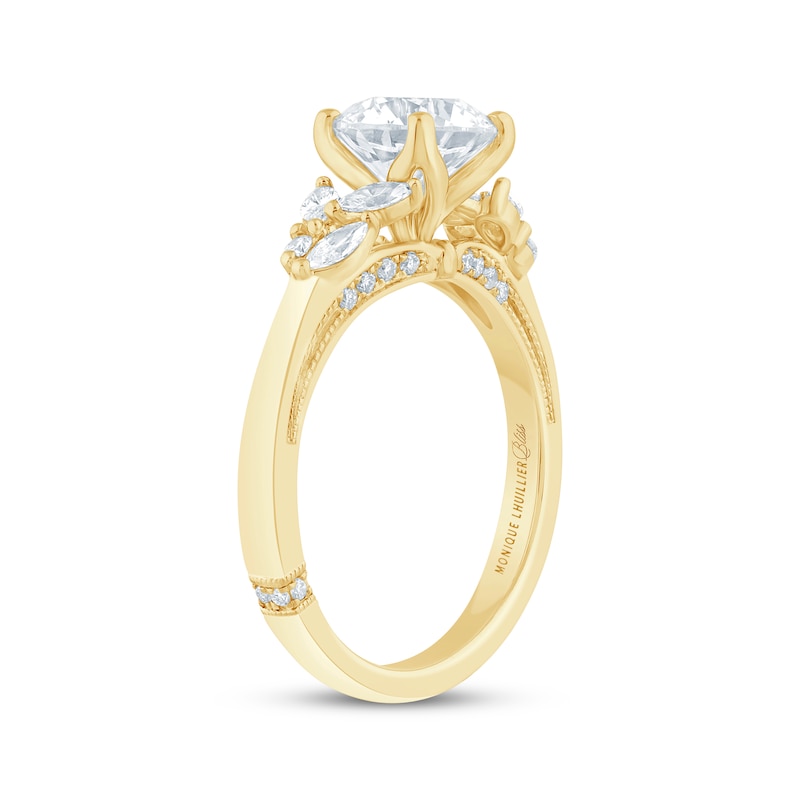 Main Image 2 of Monique Lhuillier Bliss Round-Cut Lab-Grown Diamond Engagement Ring 1-7/8 ct tw 18K Yellow Gold