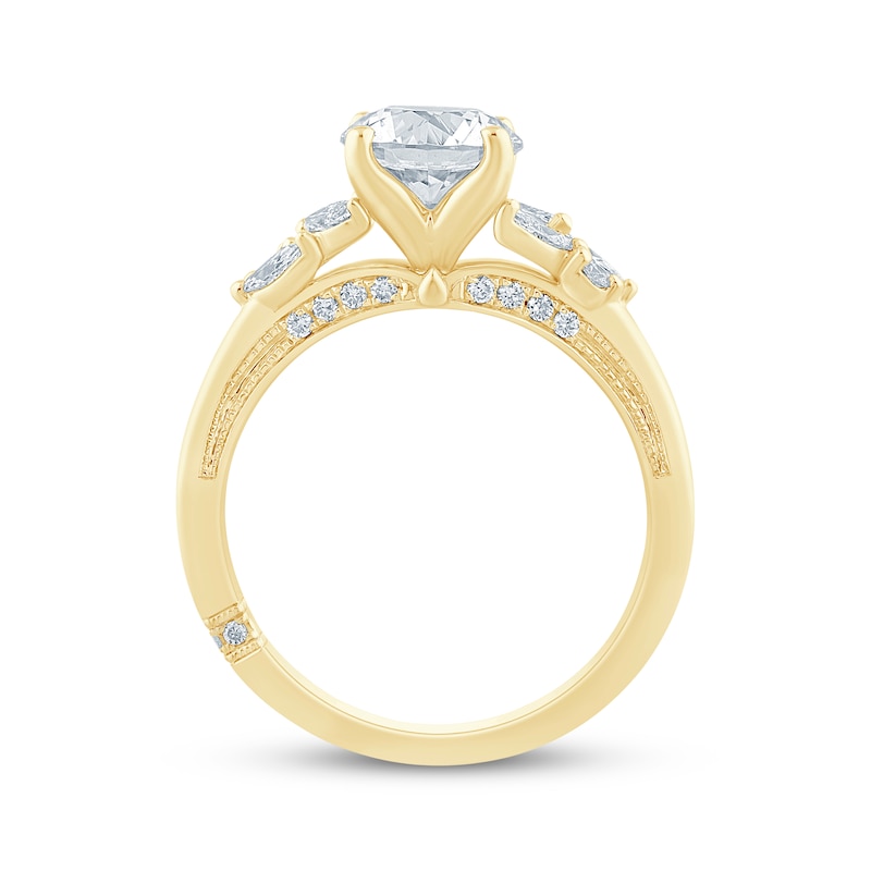 Monique Lhuillier Bliss Round-Cut Lab-Created Diamond Engagement Ring 1-7/8 ct tw 18K Yellow Gold