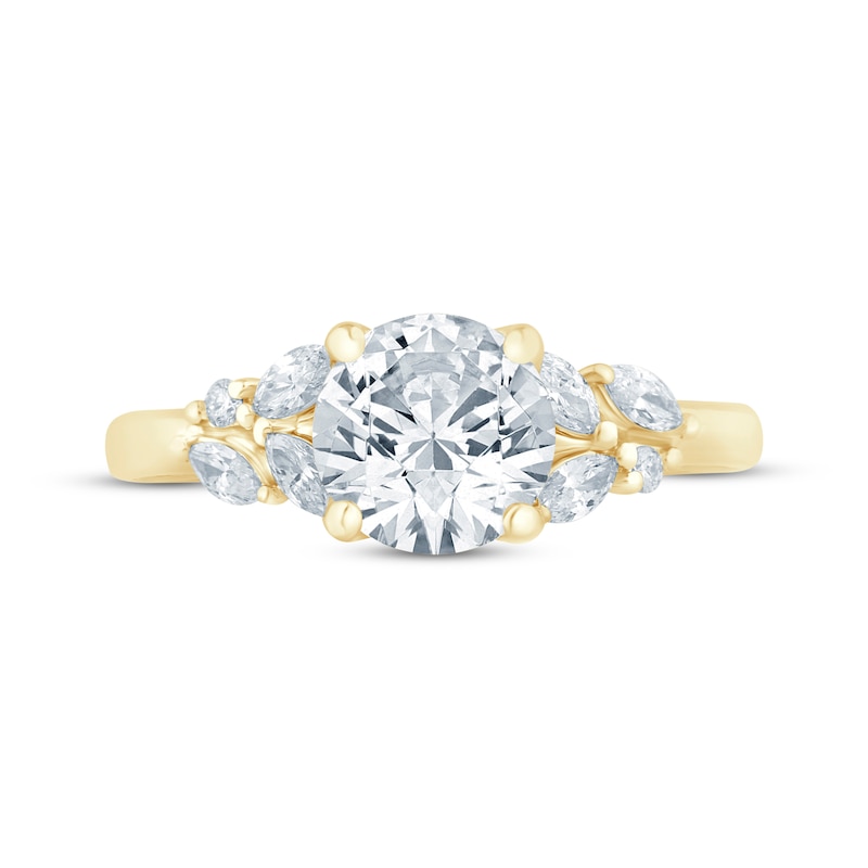 Main Image 4 of Monique Lhuillier Bliss Round-Cut Lab-Grown Diamond Engagement Ring 1-7/8 ct tw 18K Yellow Gold