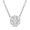 Thumbnail Image 1 of THE LEO Diamond Multi-Stone Flower Necklace 1/4 ct tw 14K White Gold 19&quot;