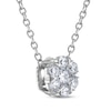 Thumbnail Image 2 of THE LEO Diamond Multi-Stone Flower Necklace 1/4 ct tw 14K White Gold 19&quot;