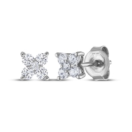 THE LEO Diamond Flower Stud Earrings 1/4 ct tw 14K White Gold