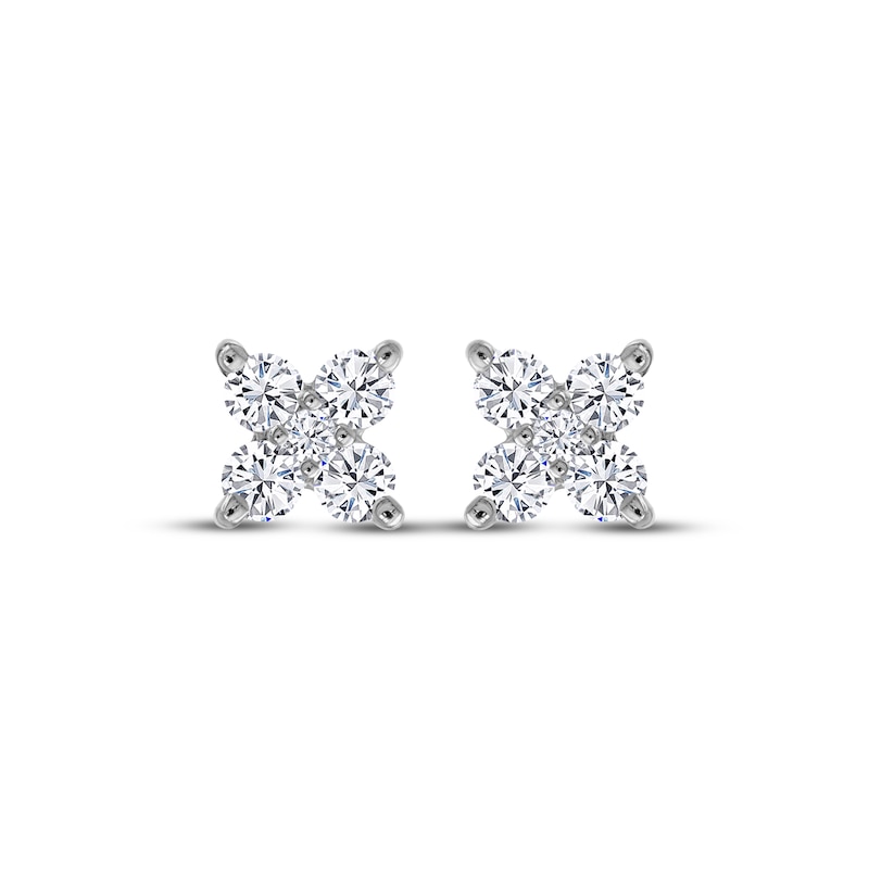 Main Image 2 of THE LEO Diamond Flower Stud Earrings 1/4 ct tw 14K White Gold