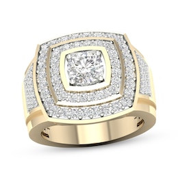 Men's Lab-Created Diamonds by KAY Signet Ring 2-1/2 ct tw 10K Yellow Gold