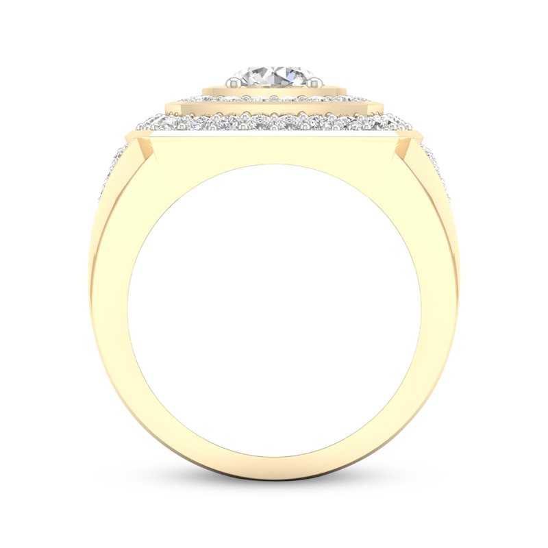 Men's Lab-Created Diamonds by KAY Signet Ring 2-1/2 ct tw 10K Yellow Gold