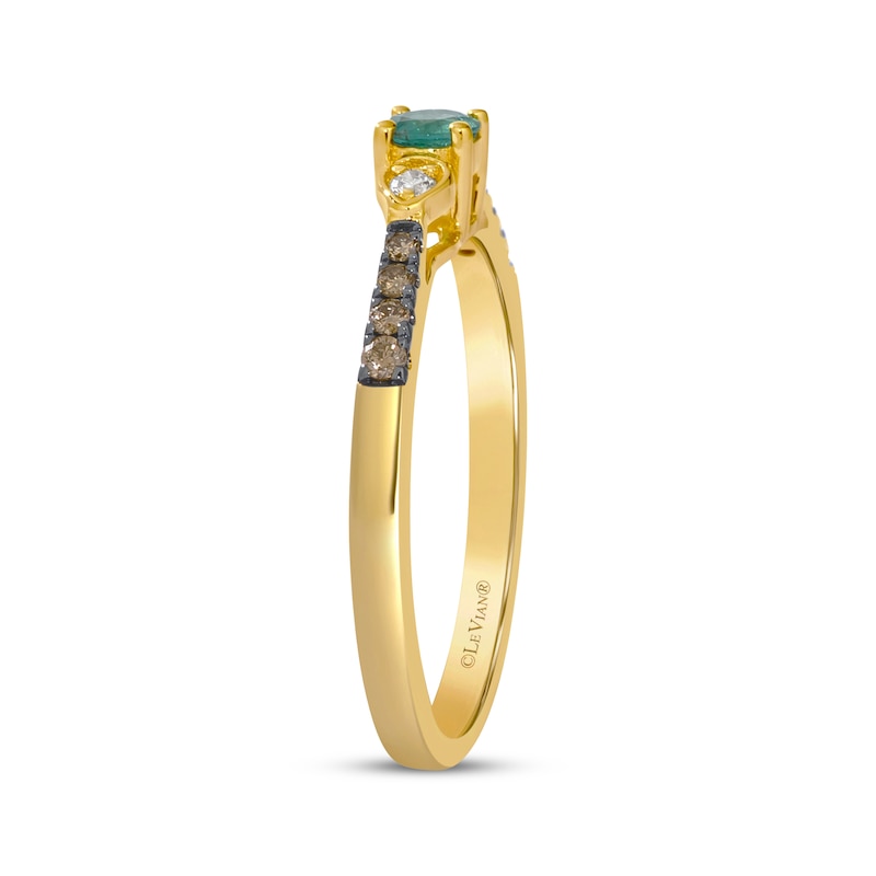 Le Vian Emerald Ring 1/8 ct tw Diamonds 14K Honey Gold