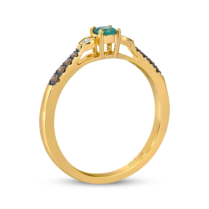 Le Vian Emerald Ring 1/8 ct tw Diamonds 14K Honey Gold