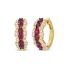 Thumbnail Image 0 of Le Vian Ruby Hoop Earrings 1/2 ct tw Diamonds 14K Honey Gold