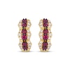 Thumbnail Image 1 of Le Vian Ruby Hoop Earrings 1/2 ct tw Diamonds 14K Honey Gold