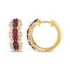 Thumbnail Image 2 of Le Vian Ruby Hoop Earrings 1/2 ct tw Diamonds 14K Honey Gold