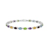 Thumbnail Image 1 of Oval-Cut Garnet, Citrine, Amethyst, Peridot & Swiss Blue Topaz Bracelet Sterling Silver 7.25&quot;