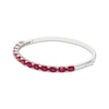 Thumbnail Image 2 of Oval-Cut Lab-Created Ruby Bangle Bracelet Sterling Silver 7&quot;