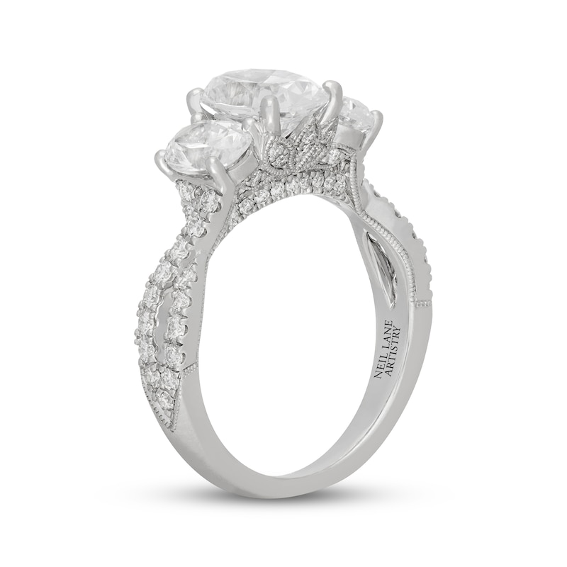 Neil Lane Artistry Oval-Cut Lab-Grown Diamond Three-Stone Ring 3 ct tw 14K White Gold